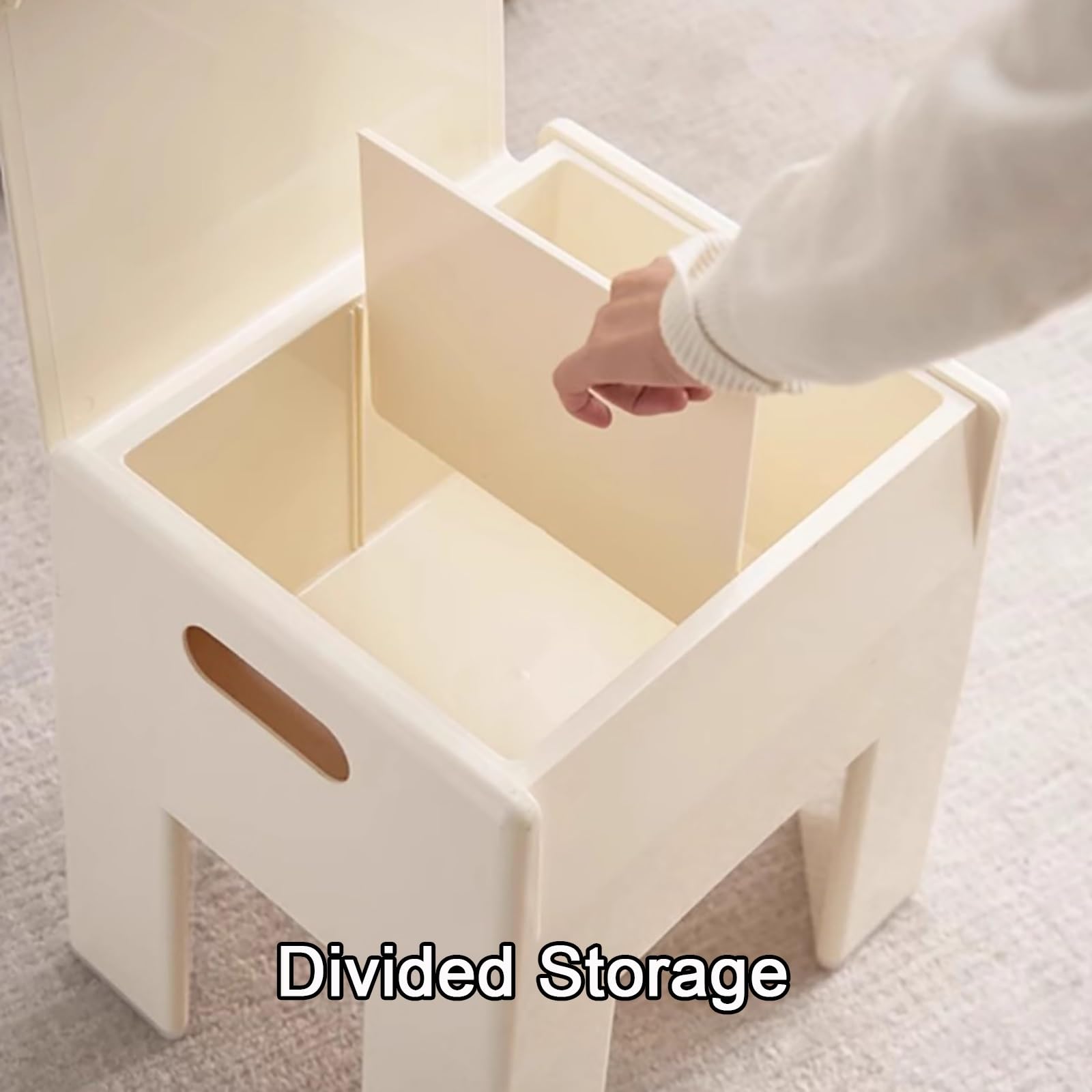 Amazon｜寝室用収納スツール、収納付きプラスチック製ロースツール