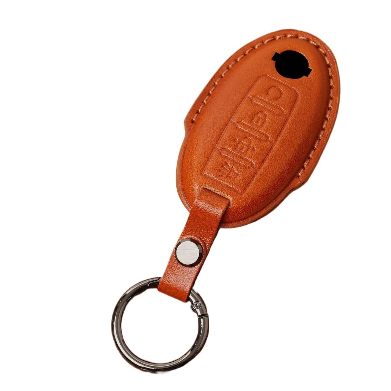 Llave Coche Fundas para Murano para Rogue para Sentra para Altima para Versa para Maxima para Titan Funda Cuero Genuino Llave Remota 4 Botones con Cadena Carcasa para Llave
