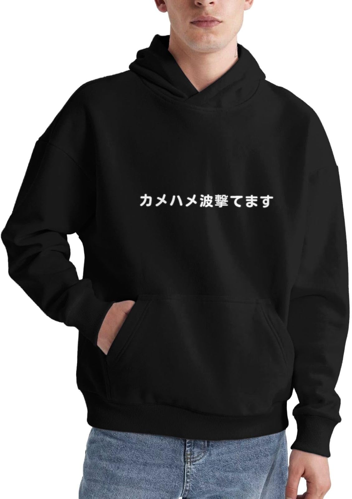 ヘビーウェイト パーカー メンズ トレーナー 厚手 長袖 フーディー 面白い 文字 カメハメ波撃てます スウェット フード付き 大きいサイズ 無地 hoodie ポケット付き 人気 秋冬春 服 カジュアル ランニング スポーツ トレーニング 男女兼用 黒 XL