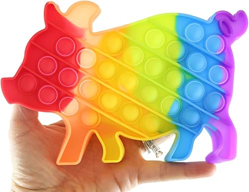 Curious Minds Busy Bags Juguete para ansiedad con burbujas para presionar burbujas con temática de animales de granja de cerdos  Juguete antiestrés