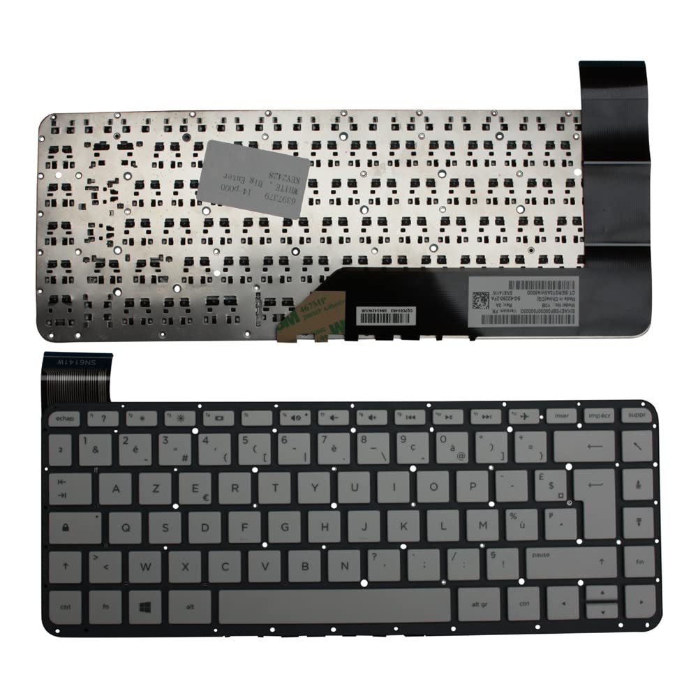 Clavier HP SlateBook 14-p080no Français Blanc de remplacement par Keyboards4Laptops