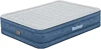 Bestway, Colchão Inflável para Casal Queen Snugable com Bomba Infladora Incorporada 110V e Bolsa de Transporte, Azul.