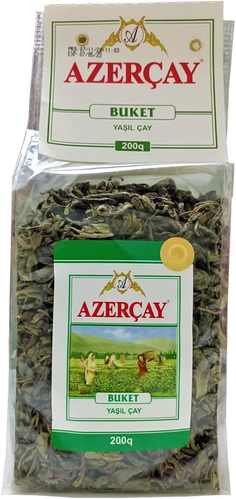 Azercay Buket Green 200 Gr Limpid Package Large-Leaf, Green Tea