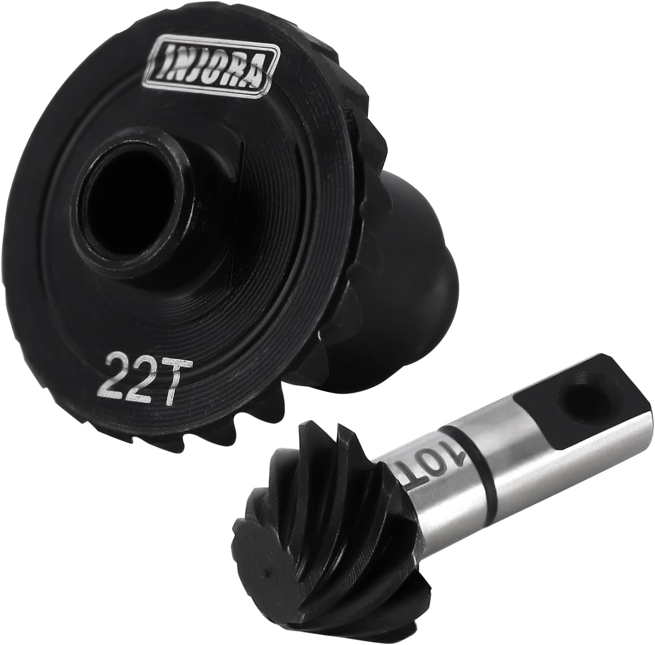 INJORA22T/10T Underdrive Alloy Steel Helical Gear Set for TRX4M 1/18 RC Crawler Car Upgrade,1pcs