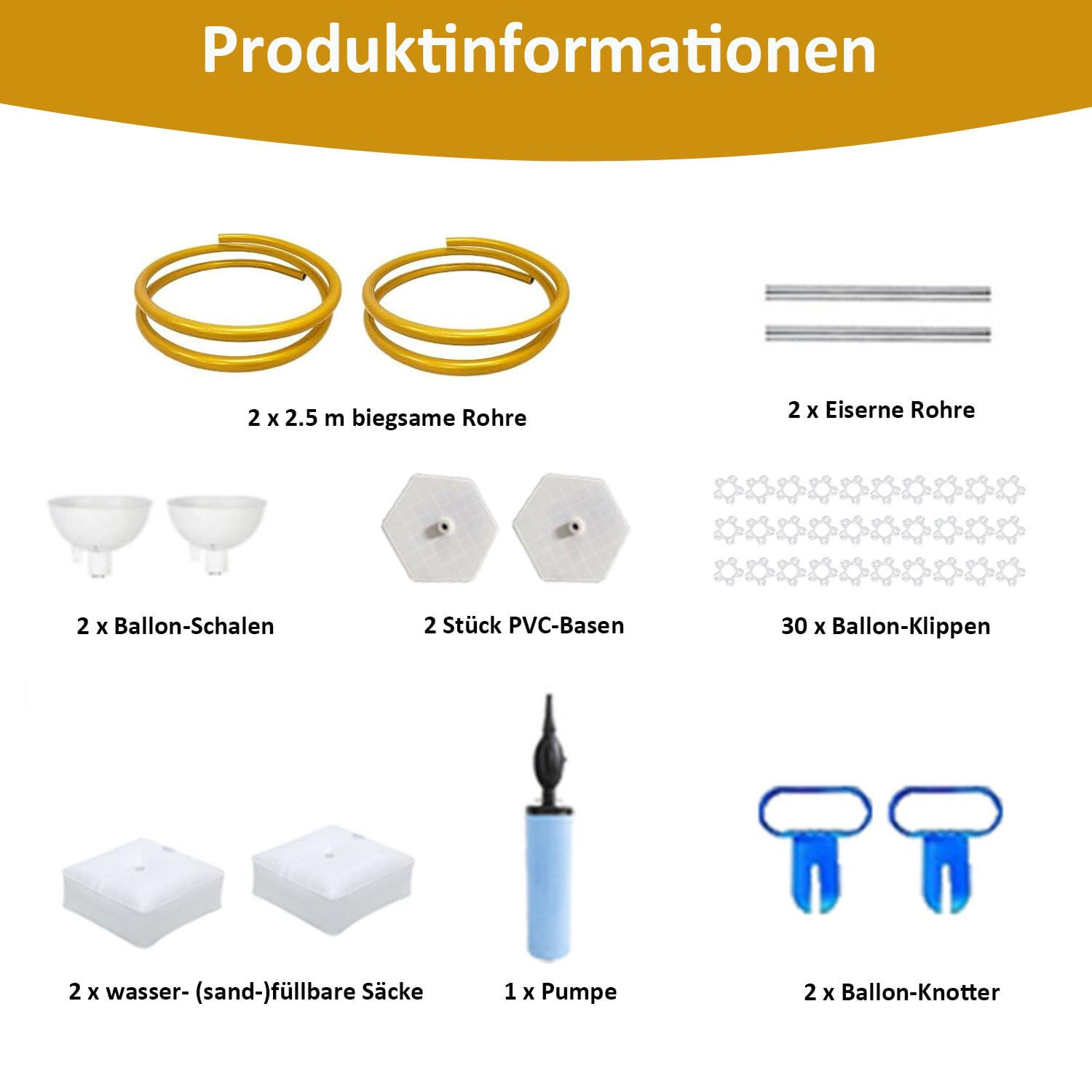 Kit di supporto per palloncini, supporto per palloncini regolabile, per matrimoni, lauree, compleanno (2,5 + 2,5 m)