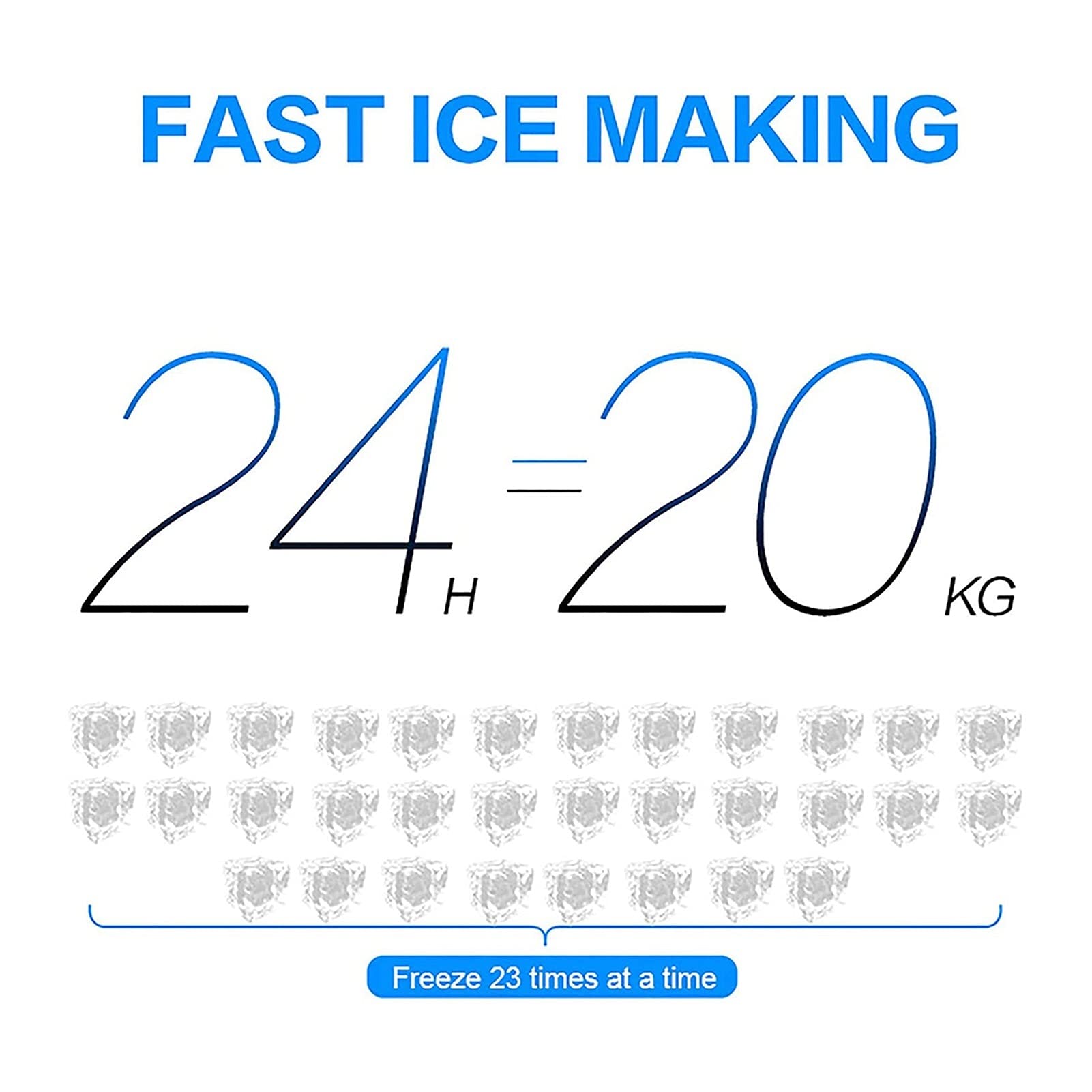 Ice Maker Machine Countertop 40lbs/24H, 32 Ice Cubes Ready in 15 Minutes, Portable Compact Ice Maker for Home Kitchen Bar Office