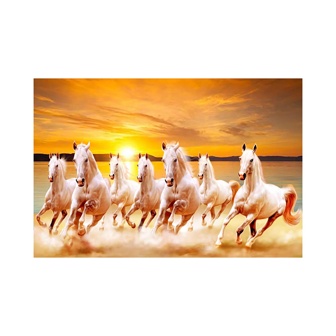 Dharvika Innovations Seven Horses Vastu Poster Big Size | Seven Horses Vastu Painting | Vastu Seven Running Horses Sparkle Coated Self Adhesive 3096 (24x36 Inch) (B09WZ74FMW) Amazon Price History, Amazon Price Tracker