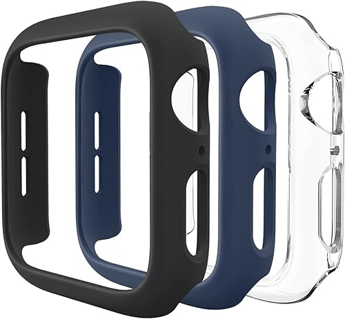 Miniatura 10 de Paquete de 3 fundas compatibles con Apple Watch de 1.614 pulgadas Series 8 Series 7, carcasa rígida de policarbonato protector