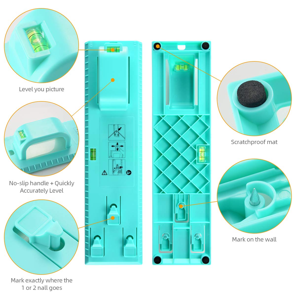 Picture Hanging Tool Kit, 105 Pieces Heavy Duty Picture Hanger Photo