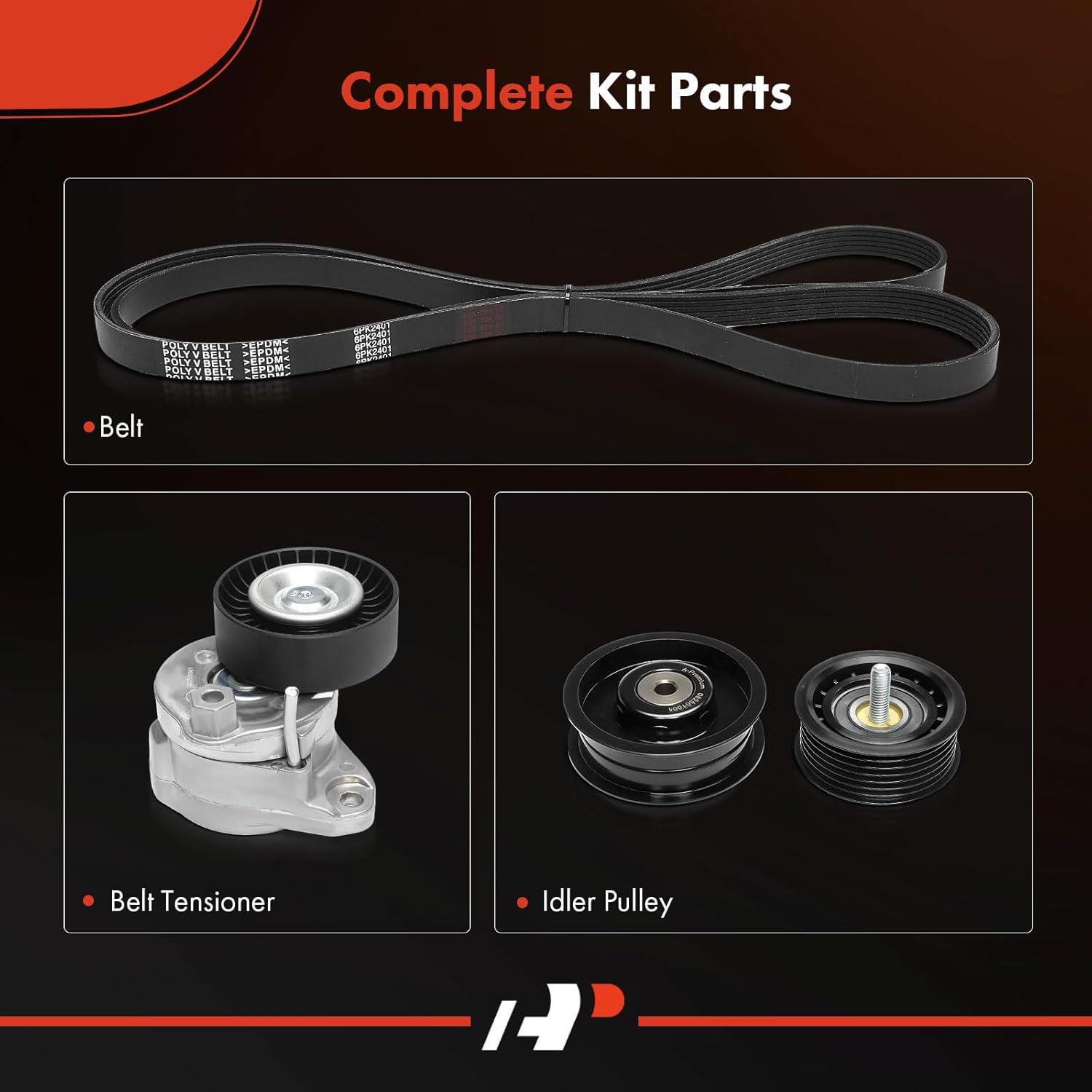 A-Premium Engine Serpentine Belt Drive Kit Compatible with Mercedes-Benz C300, C350, E350, E350, E550, GLK350, ML350, ML550, GL450, GL550, S550, CLS550, SL550, SLK350, SLK300, R350, CL550, G550