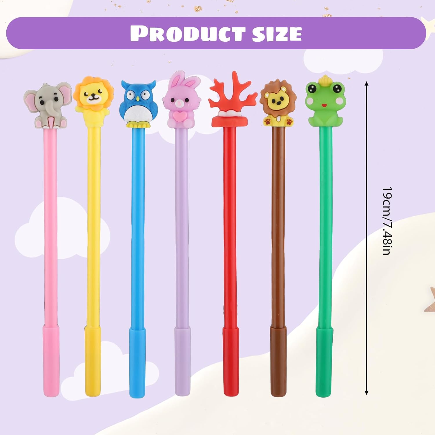 BESARME Fun Pens Party Favor Pens, 100 PCS Cartoon Gel Pen image 2