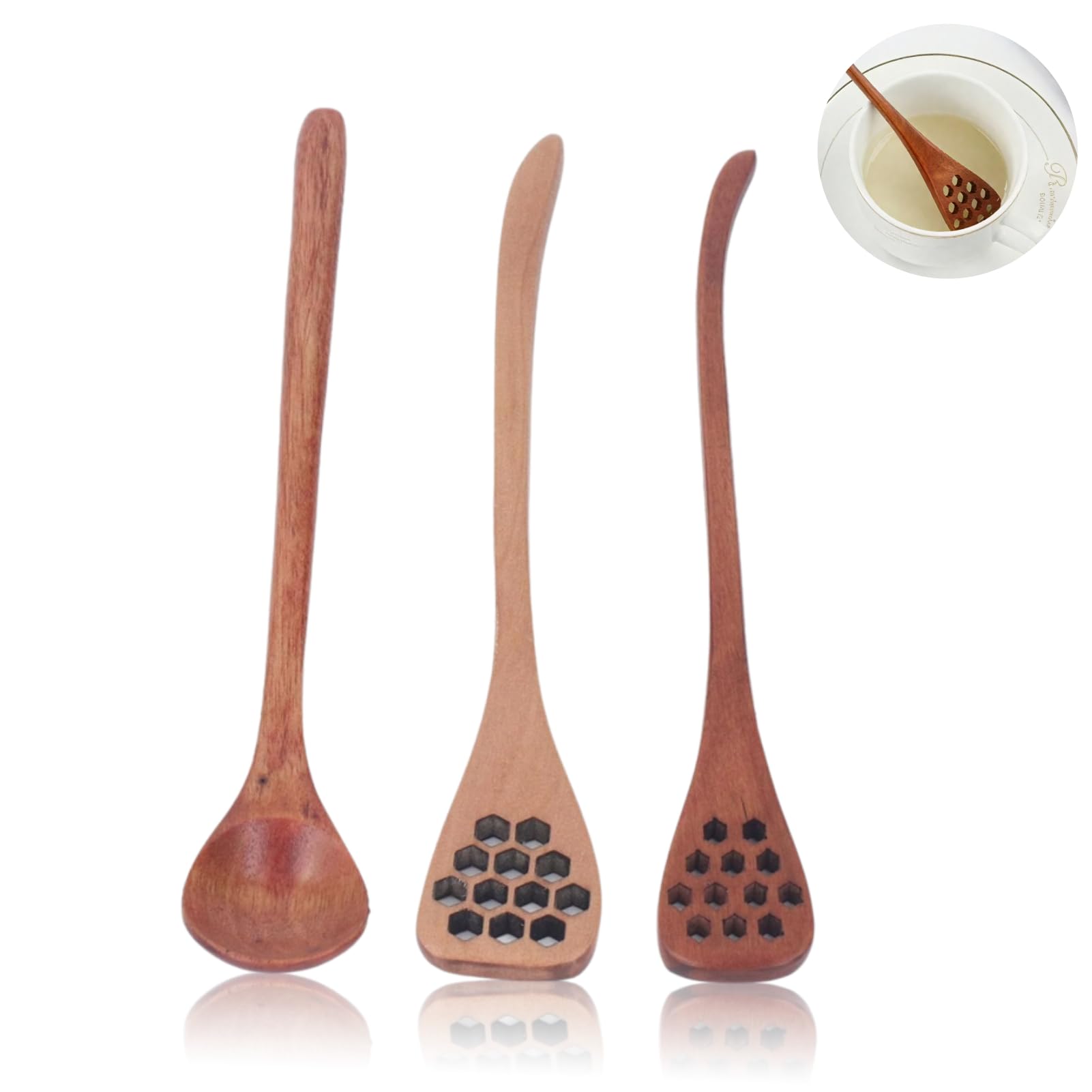 MYUBWTF 4PCS 6 Inch Honey Dipper Sticks Honey Spoon, Wooden India