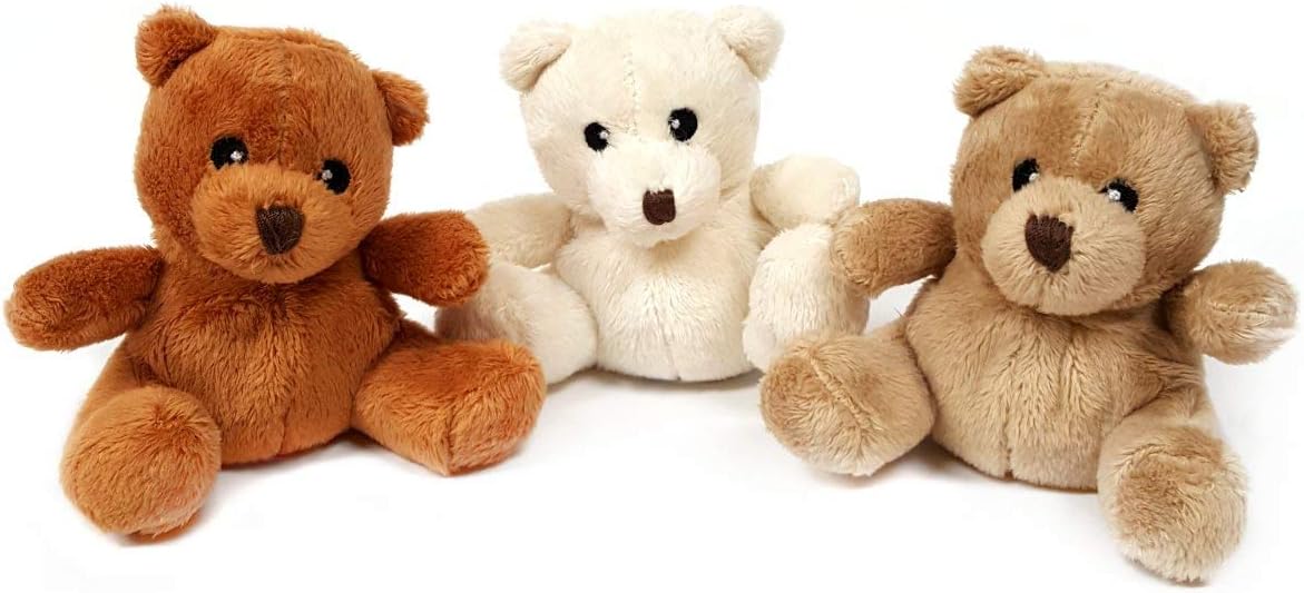 3 x 10cm Quality Mini Teddy Bears Wedding Favours Party Gifts