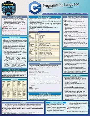 C++ Programming Language: A QuickStudy Laminated Reference
