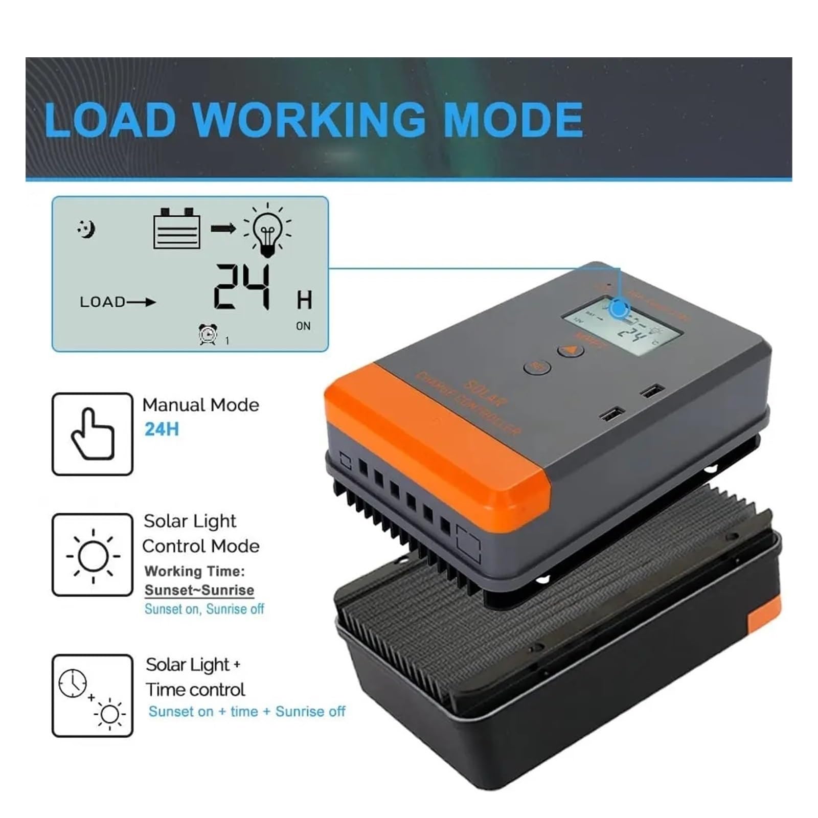 Kontroler ładowania słonecznego, 20A 30A 40A MPPT Regulator Ładowania Słonecznego 12V 24V Automatyczny Wyświetlacz LCD Słoneczny Pasuje Do Akumulatorów AGM Zalanych Żelem I Baterii Litowych(40A)