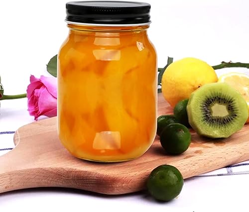 Miniatura 4 de QAPPDA Tarros de vidrio de 16 onzas con tapas, tarros de vidrio coloridos, tarros de almacenamiento de vidrio para alimentos, tarros de vidrio