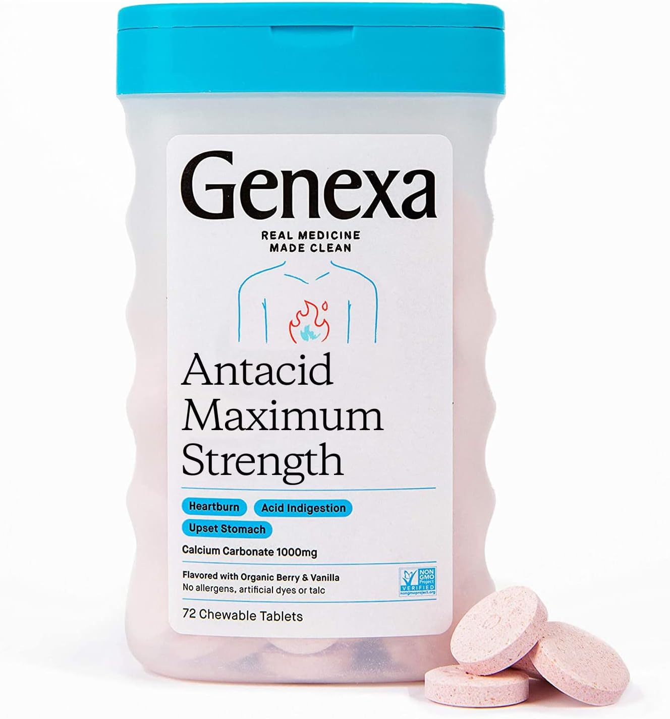 Genexa Antacid Maximum Strength 216 Tablets (3pk