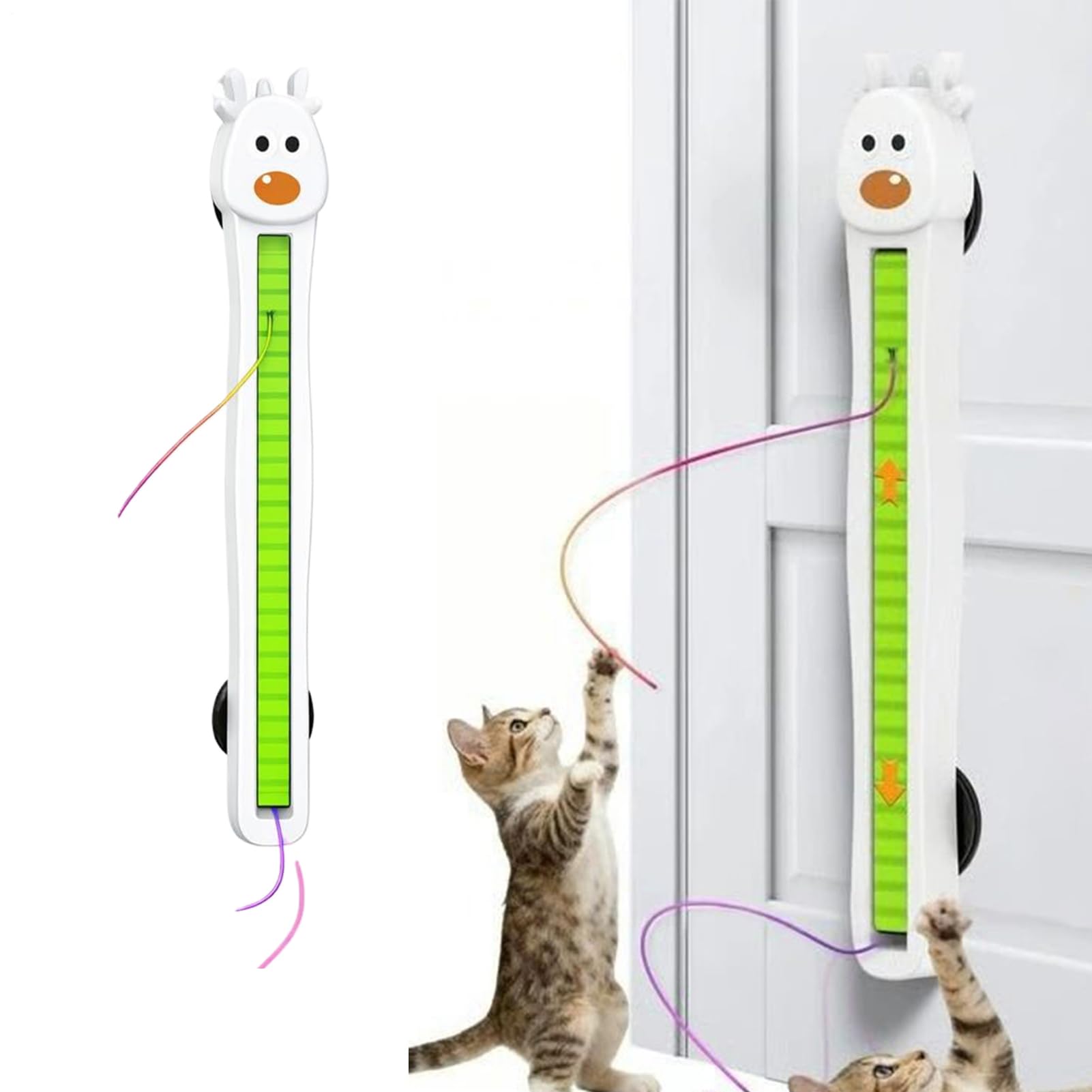 Auto Motion Flying Rope Cat Toy, Automatic Electric Wall Mounted Interactive Cat Toy, Smart 360° Flexible String Movement Kitten Toys, Boredom Relief & Daily Exercise