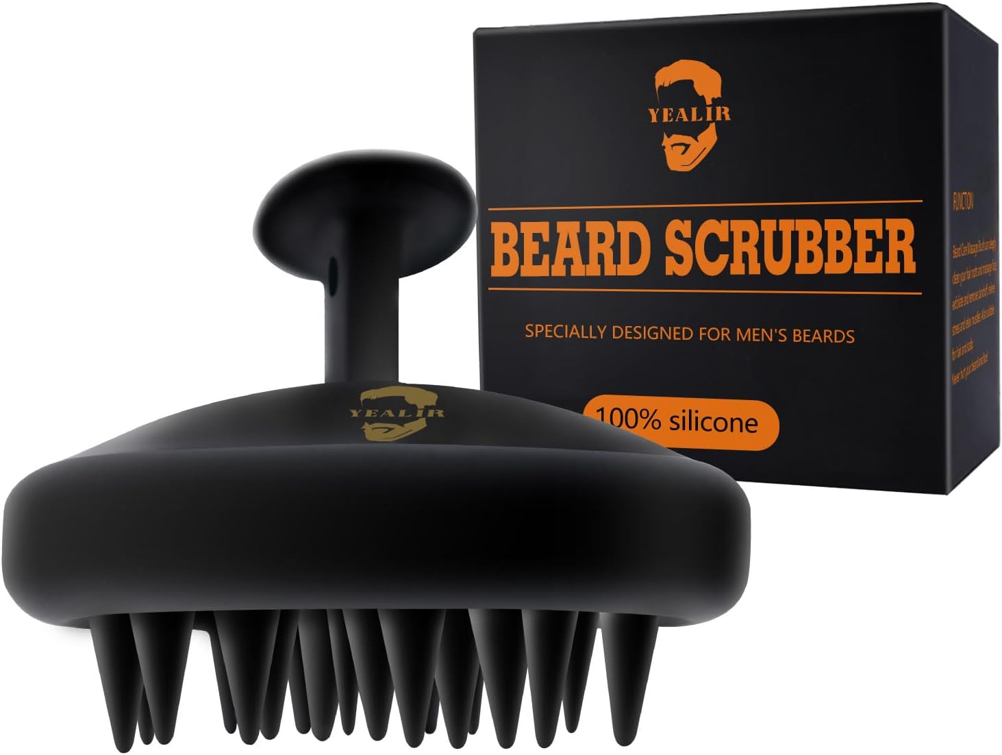 Beard Brush for Men, Silicone Beard Scrubber, Deep Cleans, Hair & Beard Exfoliator Helping Beard Shampoo Better Clean the Beard, Good Helper for Beard Oil - Eco & Reusable