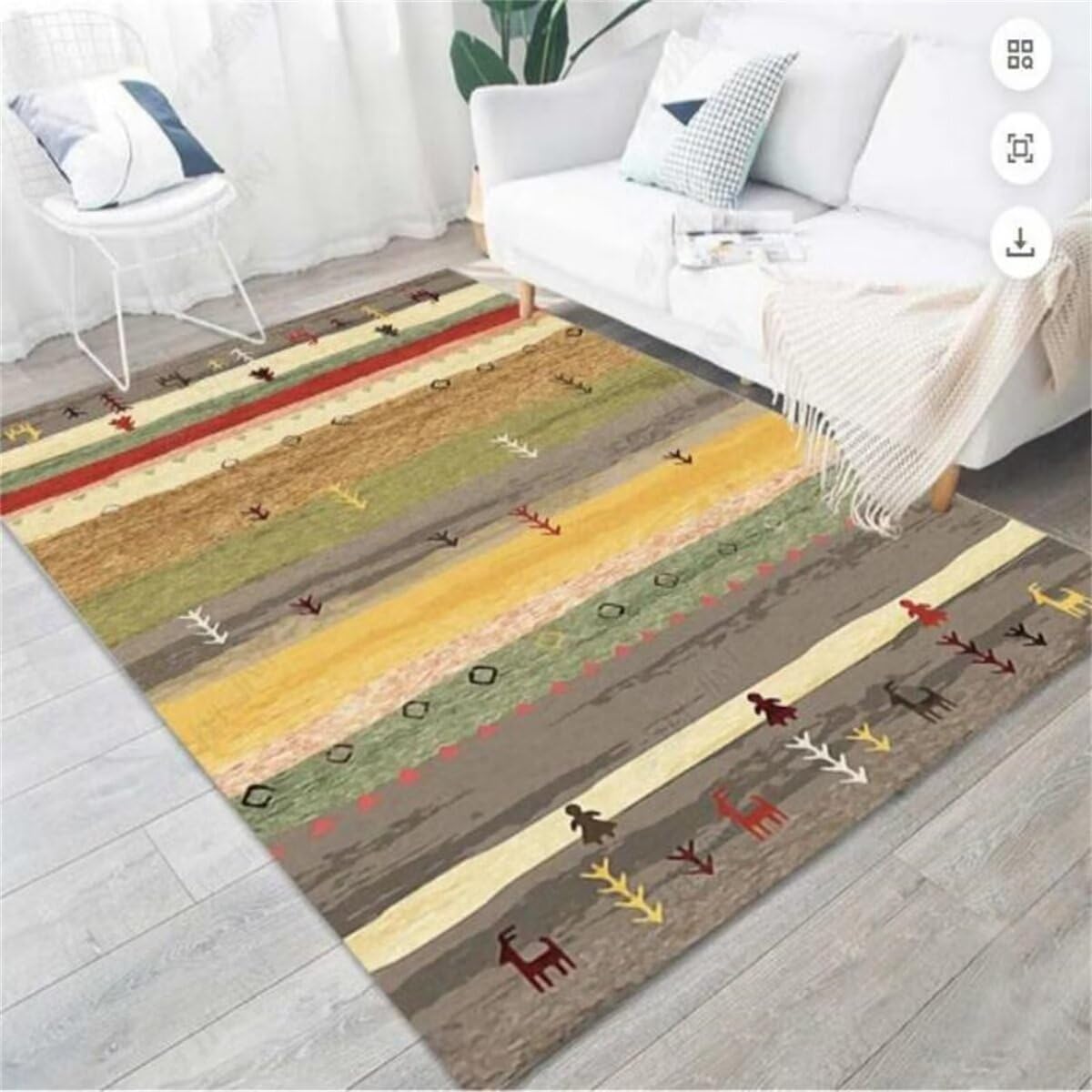 Tapis terrasse extérieur et bureau antidérapant pour canapé salon ou coussin chevet lit