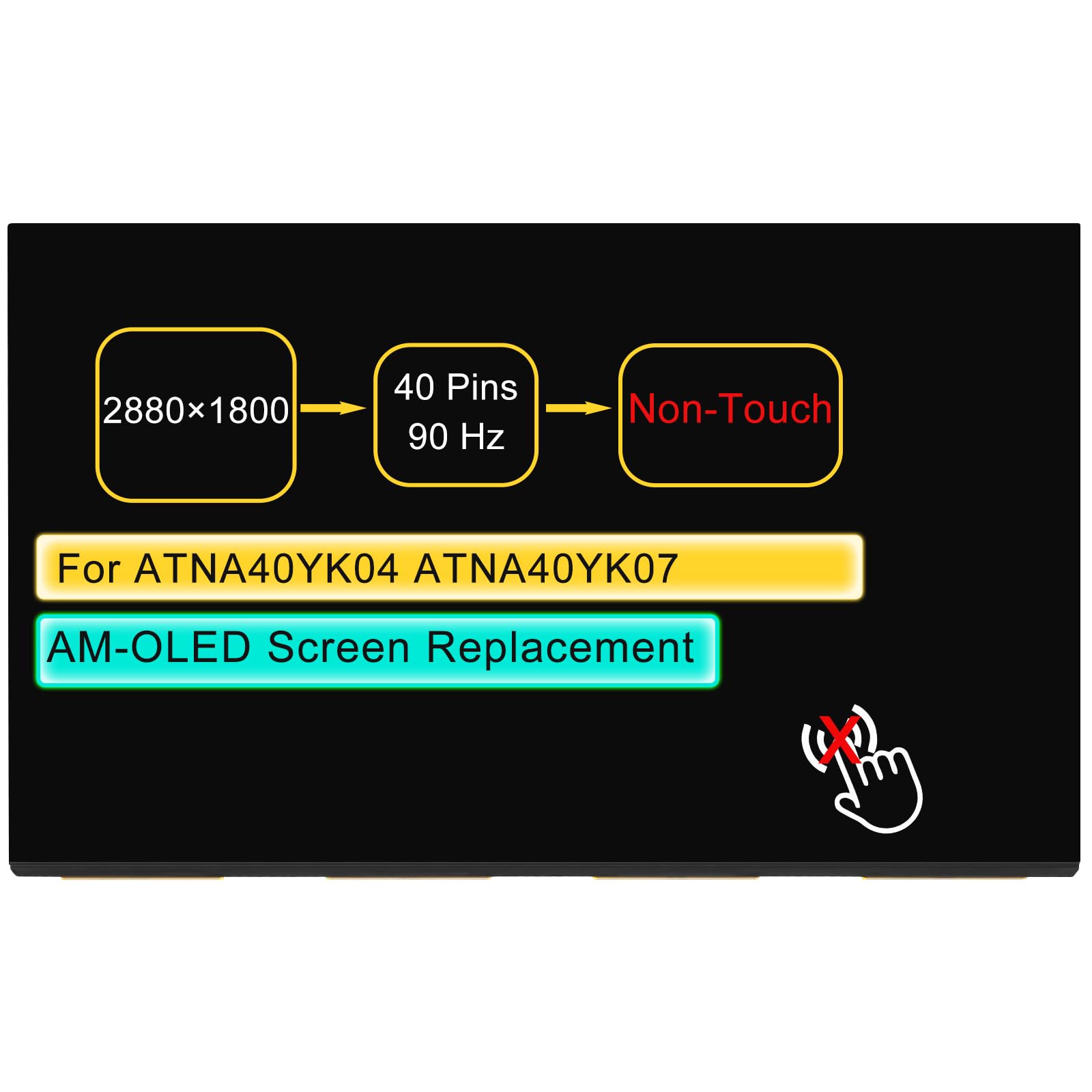 Screen Replacement ATNA40YK04 ATNA40YK04-0 ATNA40YK07 ATNA40YK07-0 for Asus Zenbook 14 UM3402 UX3402 2022 M3400 M3400QA M3401Q M7400QC K3400PA X3400PA 14.0" 2.8K 40 pin OLED Display Panel