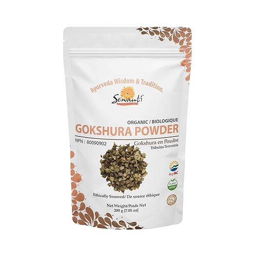 Organic Gokshura Powder NPN 80090902/Raw Tribulus Terrestris/ 200g