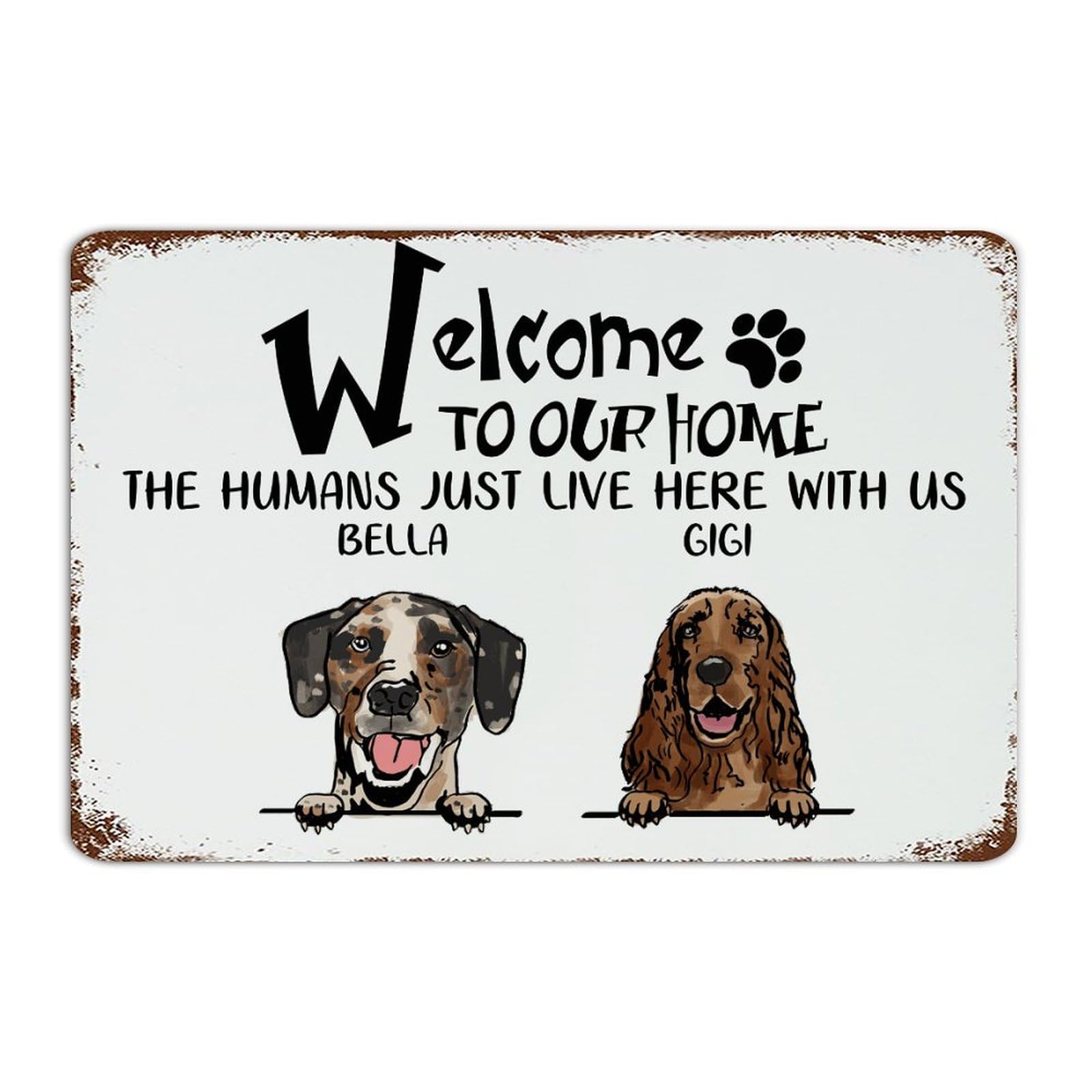 Plaque en métal personnalisée pour habiller les murs d'une maison habitée par des animaux