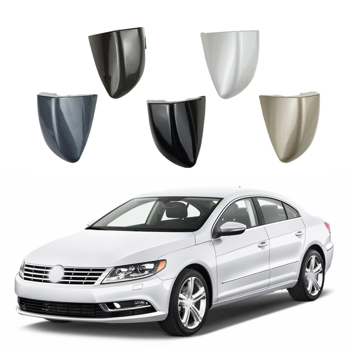 AUPSPUD Front Left Door Handle Key Hole Cover Cap for VW Passat CC 2006 2007 2008 2009 2010 2011 2012 2013 2014 2015 2016 2017 3C0837879 3C0 837 880 (