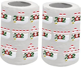Amosfun 2 Rolos De Papel De Seda Impresso De Natal Guardanapos Descartáveis Toalhas Descartáveis Lenços De Banho Papel Higiênico 2020 Ornamento De Rolos Regulares De Papel