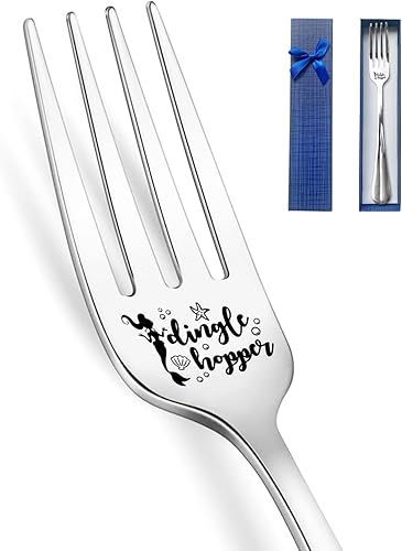 HSSPIRITZ Dingle Hopper divertido tenedor de acero inoxidable grabado, divertidos regalos de tenedor para mujeres, hombres, niños, amigos, hermanas,