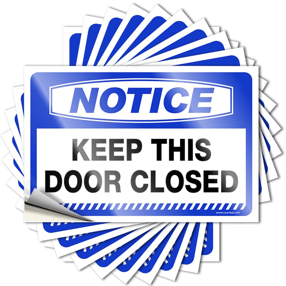 Stickers for Car Notice Keep This Door Closed Stickers 10 Pcs Funny Bumper Stickers for Adults Sticker Box(6X9CM)