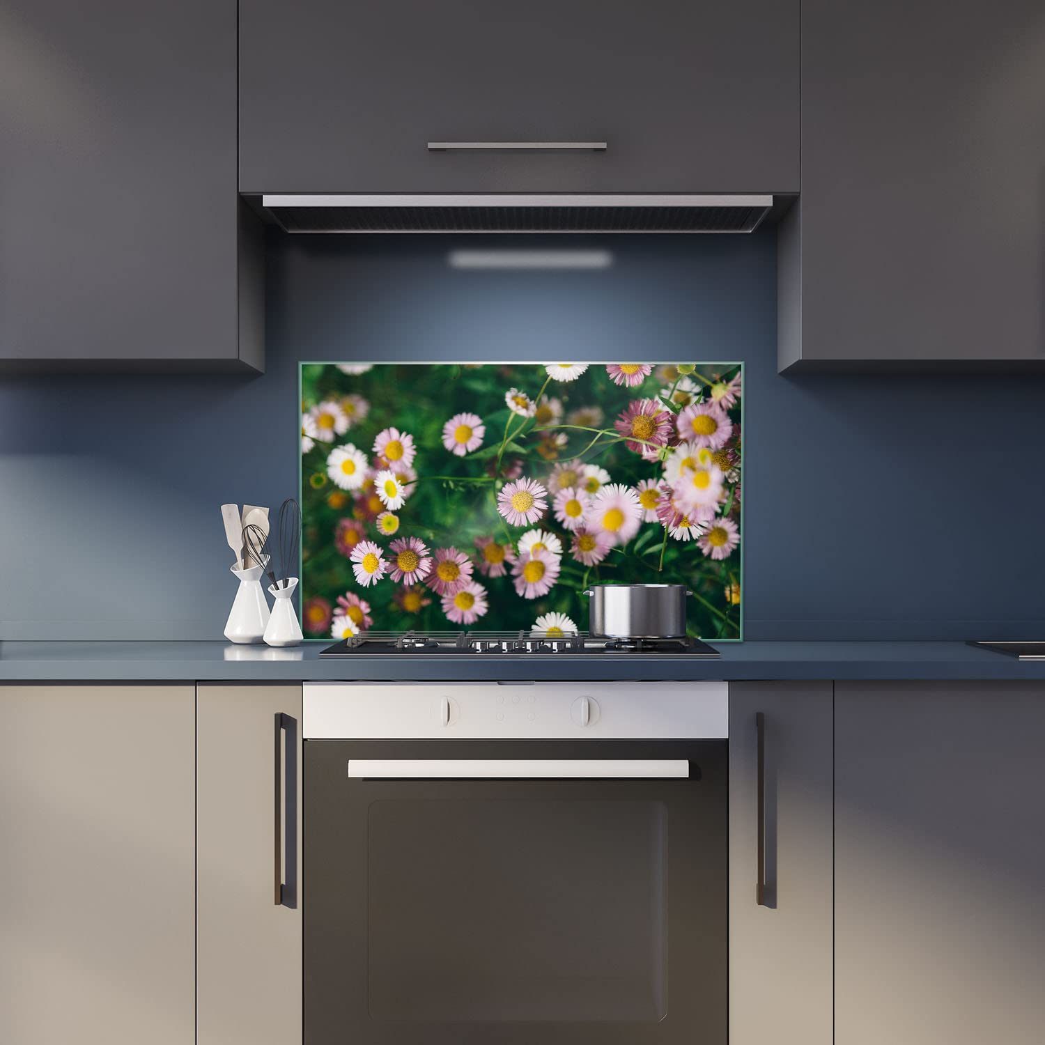 Placa para Cubrir fogones, vitrocerámica, 1 Pieza, 80 x 52, diseño de Flores, Color Rosa, Placa de cocción, Cristal, inducción