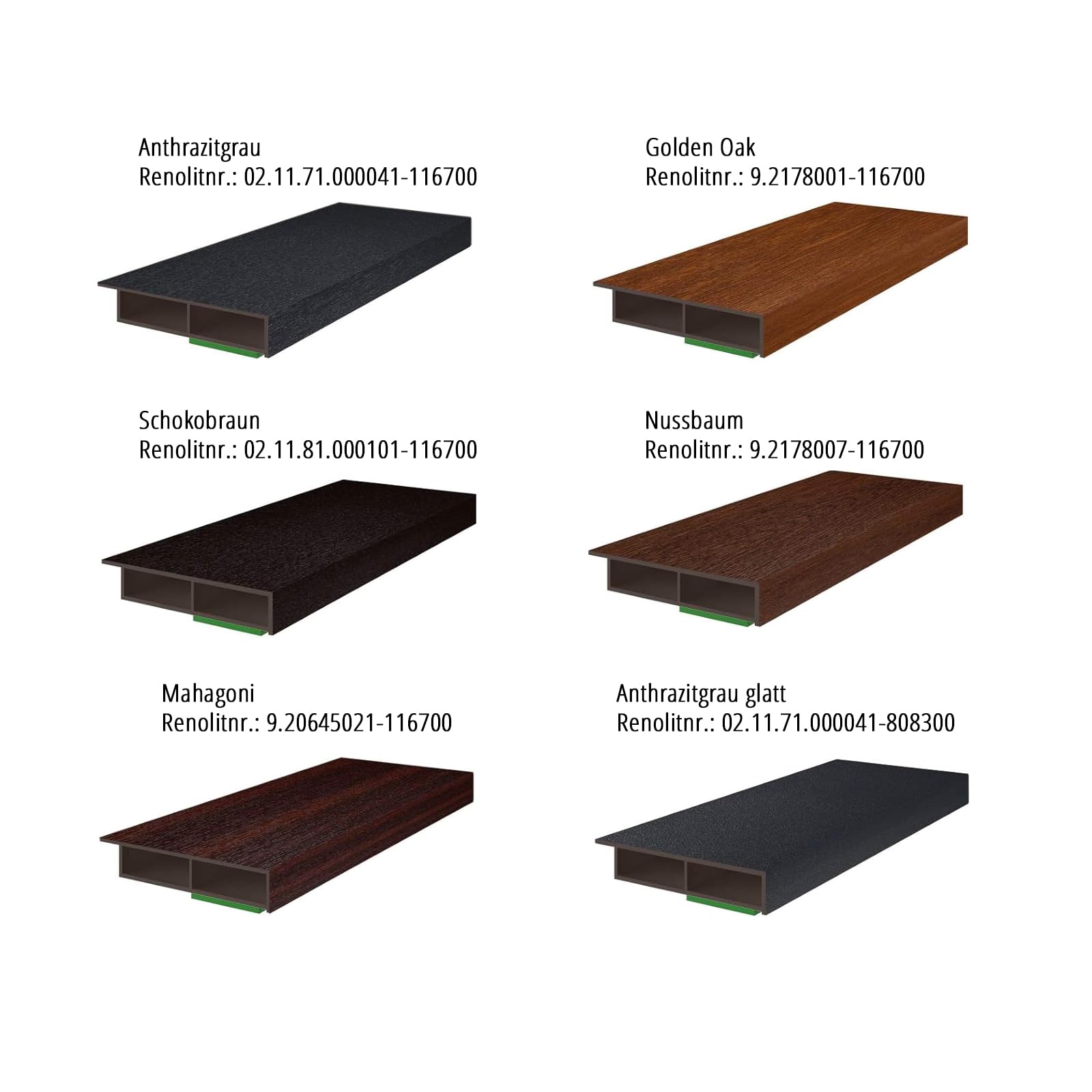 NOBILY Fenster/PVC Deckleiste, 50mm Breite x 7mm Höhe, selbstklebend, Hohlkammerleiste mit Überstand für Wandabschluss inkl. Schaumklebeband, jede Leiste 1950mm, Flachleiste, Farbe Anthrazitgrau