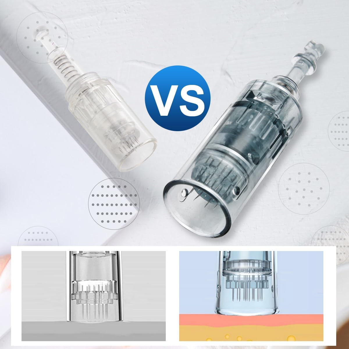 Dermapen Ultima M8 Microneedling, Dermapen Elektrischer Stift drahtlos M8 Mikronadel mit 36PIN x1, 11PIN x1 und Nano Round x1 Nadeln & Aufbewahrungsbox für Falten, Streifen, Narden und Haarausfall