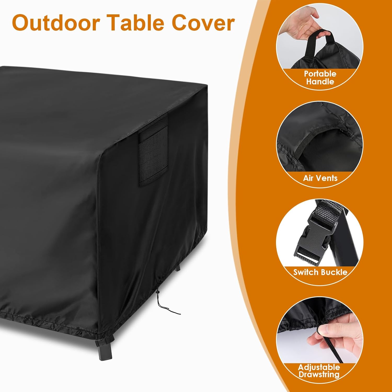 Kingling Outdoor Table Cover Square, 42 inch Square Patio Table Cover, Waterproof Small Table Cover Outdoor Patio Furniture Cover - 42'' x 42'' x 28''