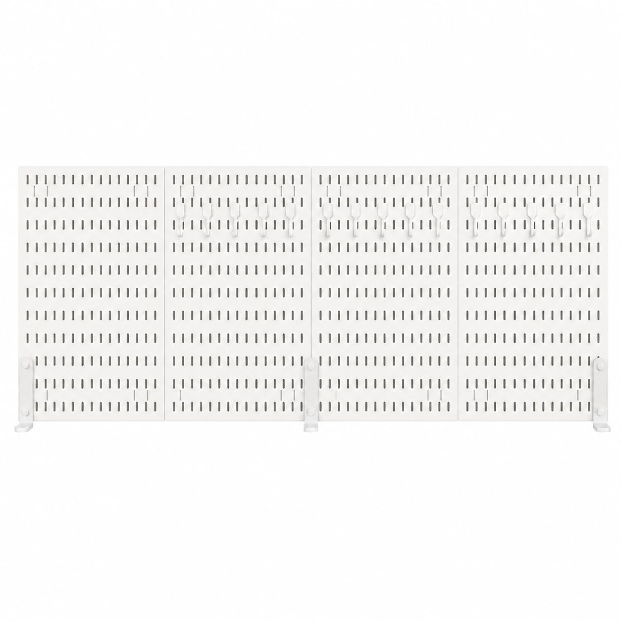 CALANDIS Pegboard Wall Organiser, 4 Piece Peg Board Tool Organiser for Craft Rooms, Desk Pegboard for Study Desks & Home ivory Desktop Set F Clamp Type 4 Boa-image-25