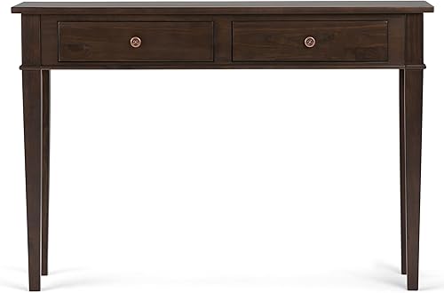 Miniatura 38 de SIMPLIHOME Carlton - Mesa auxiliar cuadrada de transición de madera maciza de 18 pulgadas de ancho, color gris rústico para sala de estar y