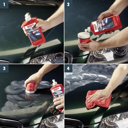 SONAX LackReiniger (500 ml) kraftvolle Politur für stumpfe und stark verwitterte Bunt- und...