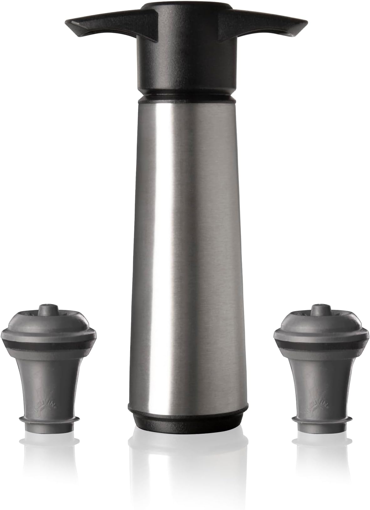 – Vacu Vin Wine Saver Stainless Steel with 2 Vacuum Stoppers – Premium Wine Preserver Pump – Keeps Wine Fresh Longer – Manual Air Remover – Durable Design for Red & White Wine Bottles
