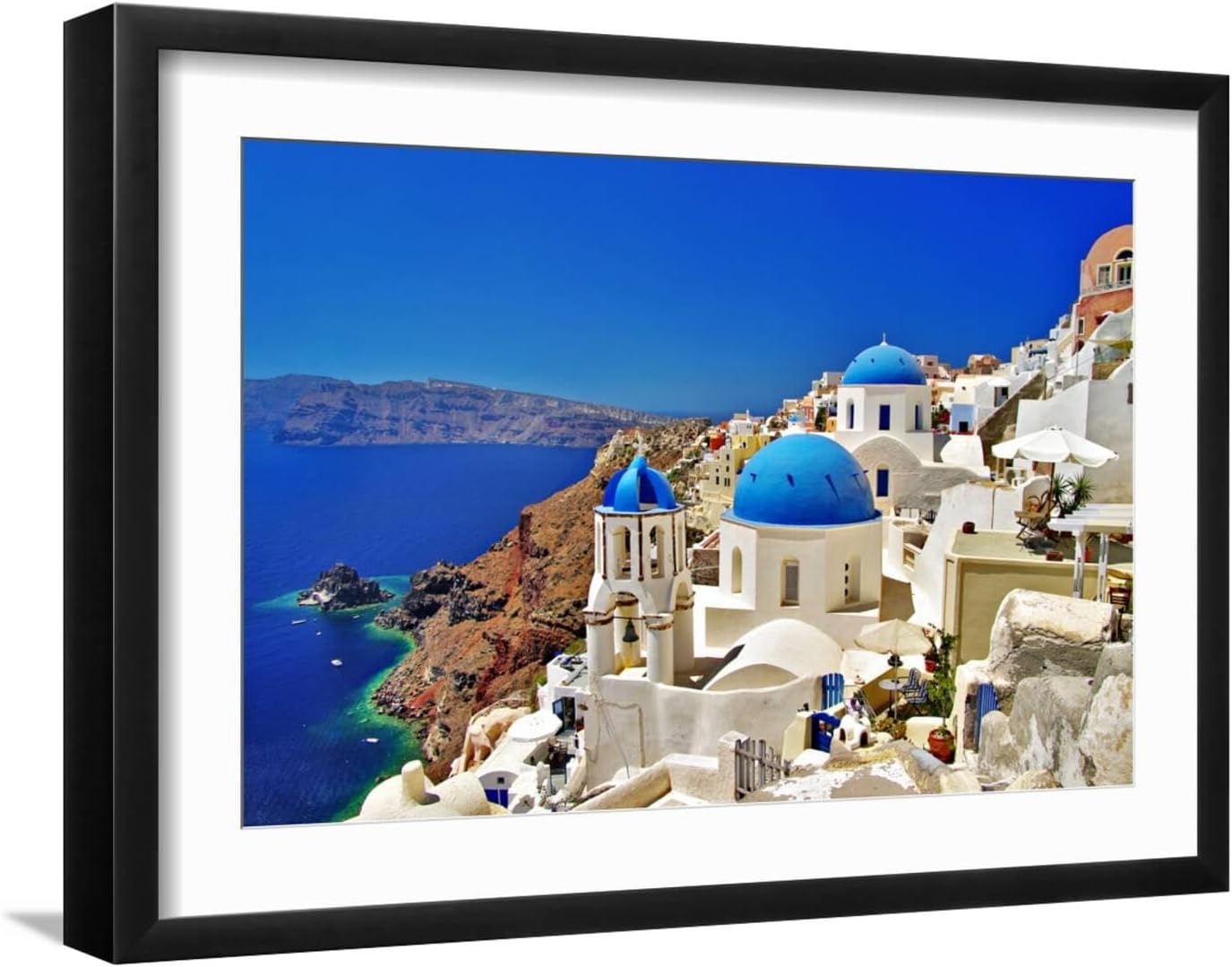 ART.COM Wall Art Print Amazing Santorini - Travel In Greek Islands Series by Maugli-l, 24" x 16"