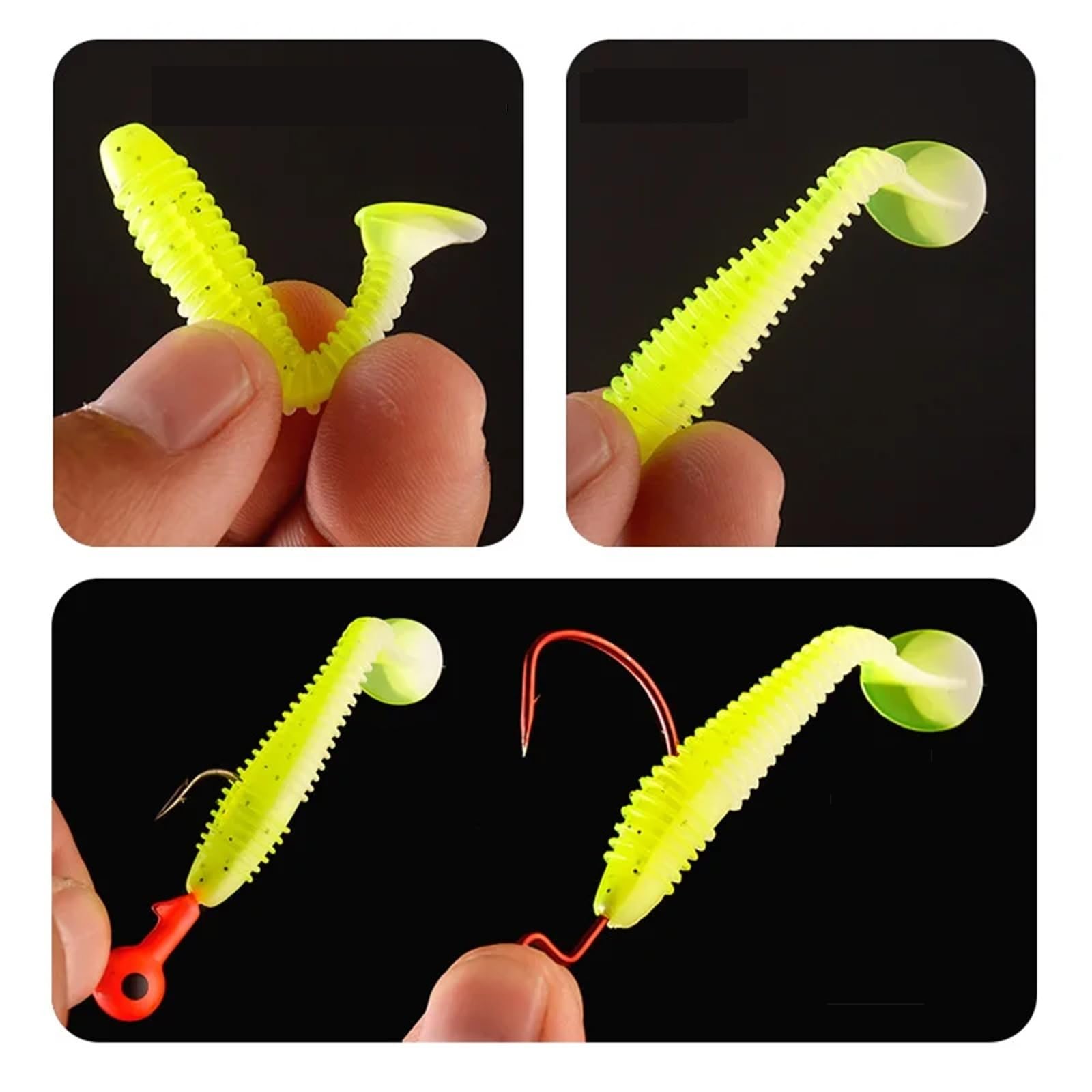 Générique Leurre Souple 6cm 1.4g Double Couleur Queue T 10pcs Mer Bar