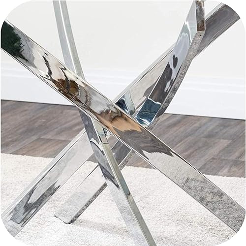 Miniatura 3 de NIERN Juego de mesa redonda de cristal para 4, juego de mesa de cocina moderna de 5 piezas con 4 sillas tapizadas para cocina y comedor (negro