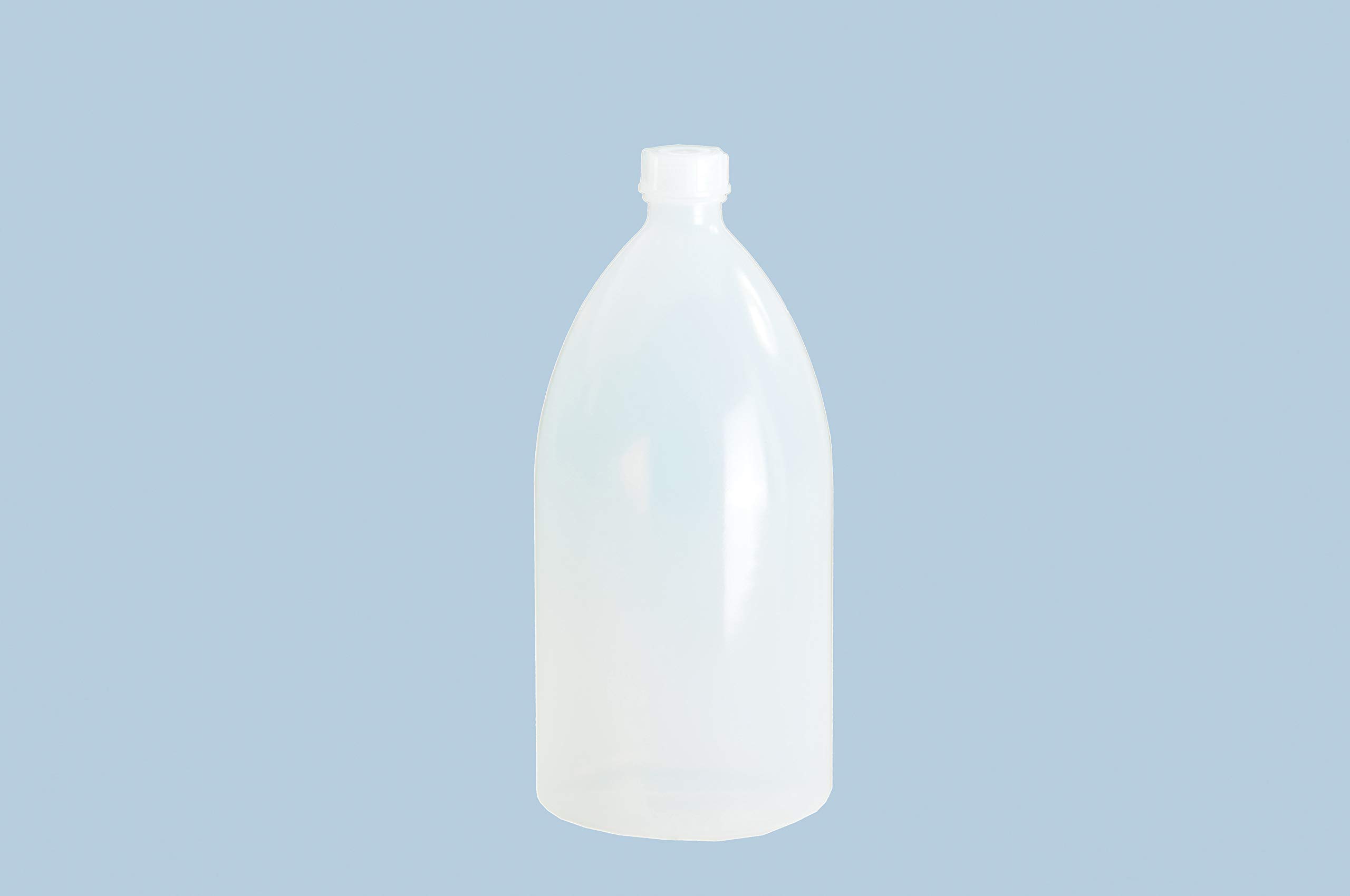 hünersdorff 1000 ml Clear Plastic Bottles for Filling with Screw Cap Made of LD-PE (Shatterproof and Food Safe)