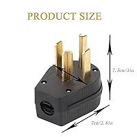 Vista 5 de Nema - Enchufe 14-30P de 125/250 voltios con 3 polos y 4 alambres de alta resistencia de grado industrial para secadora y rangos