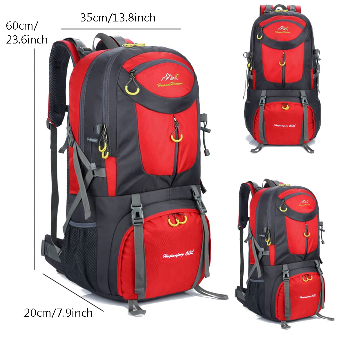 60L Zaino da Ciclismo Impermeabile e Leggero Zaino da Hiking Uomo Donna Zaino da Trekking Zaino da Escursioni Sportivo Viaggio Campeggio