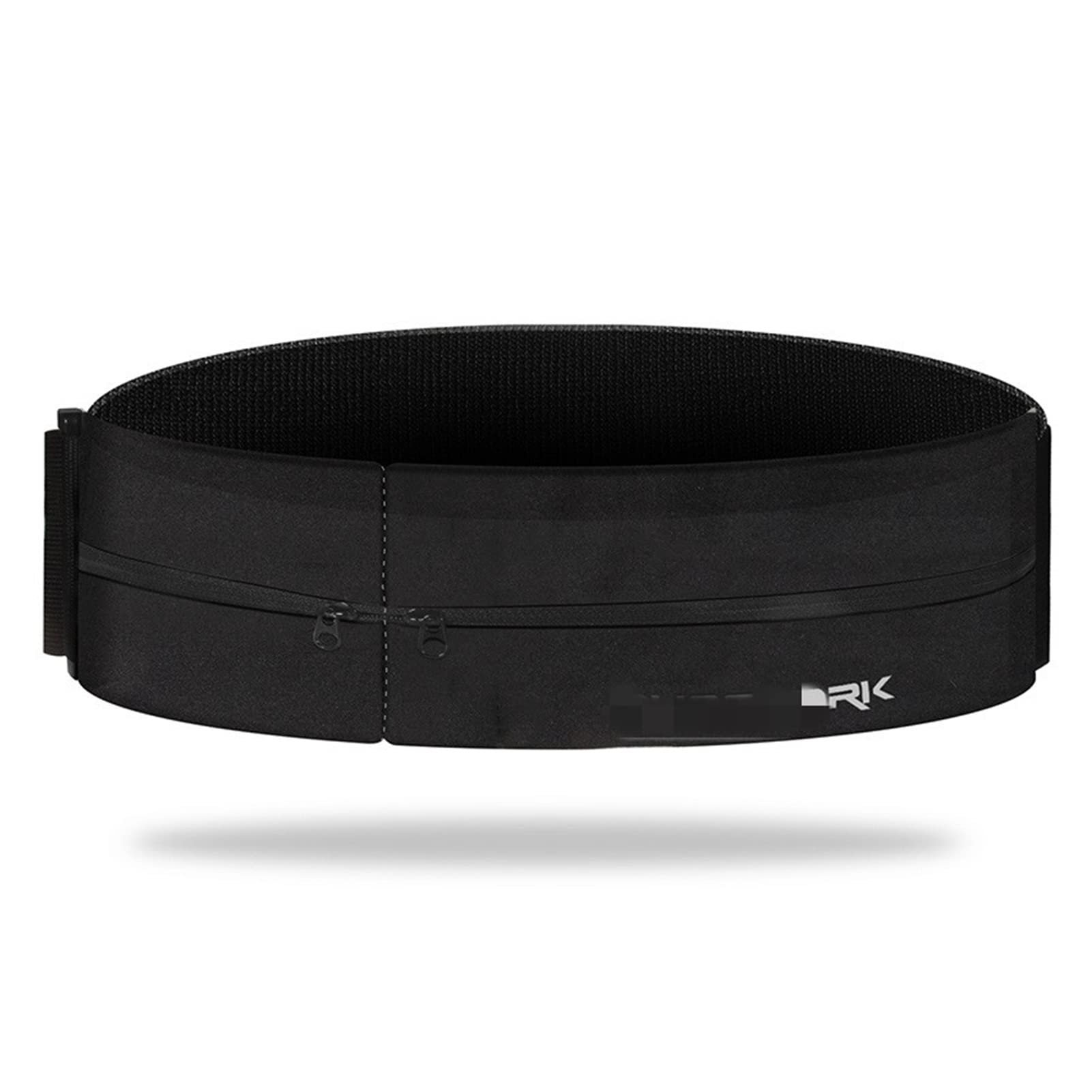 Reflektierende elastische Bundesbeutel Doppel Reißverschluss Tasche Running Fitnessstudio Yoga Belt Pack Telefon Brieftasche (Color : A Black)