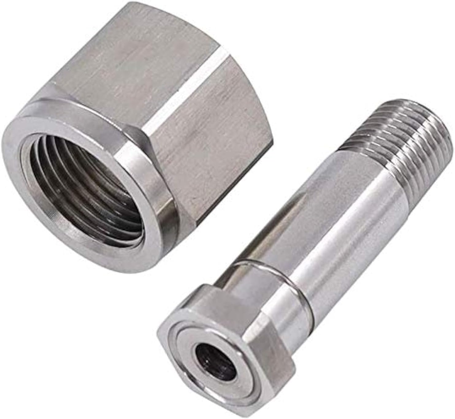 Universal CGA320 / CGA347 / CGA540 / CGA580 / CGA580 to CGA320 Air Cylinder Regulator Inlet Nut & Nipple Adapter Fittings (CGA320 Inlet Nut & Nipple - Stainless Steel)