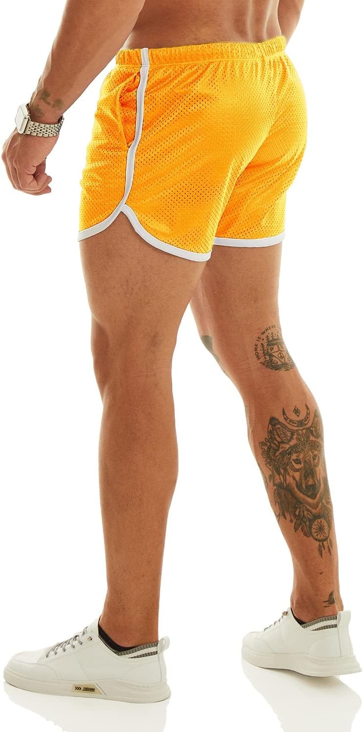 Ouber Men's Fitted Shorts Bodybuilding Workout Gym Running Tight Lifting Shorts with Pockets - Image 8