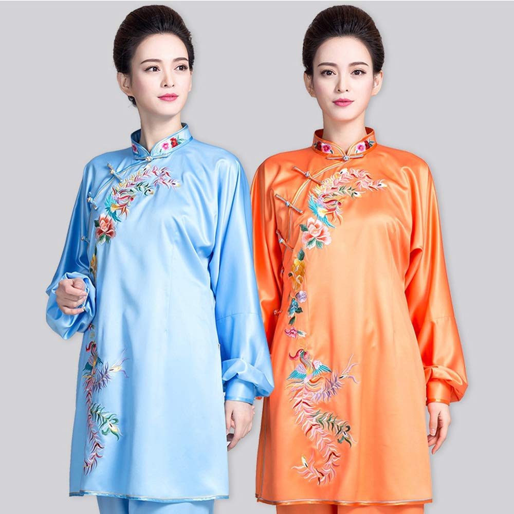 Uniforme Tai Chi da Donna, Abbigliamento Tai Chi Traspirante - per Eseguire Esercizi di Tai Chi,Blu-S (Blu L)