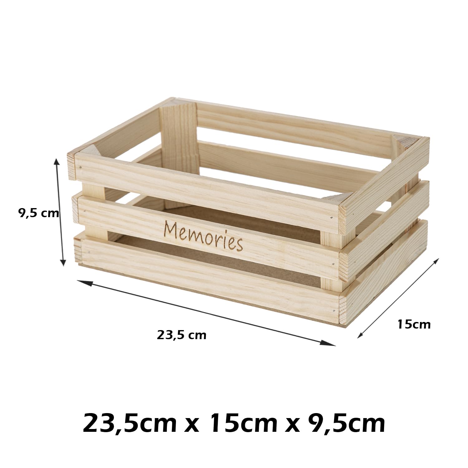 TWO TIGERS Cajas Decorativas de Madera de Pino Natural. Tamaño 23,5x15x9,5 cm. Caja Memories. Pack 6 Cajitas. Para Guardar Objetos o como Adorno y Diseño del Hogar o Jardín (6)